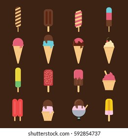 Ice Cream Icons Design Vector.