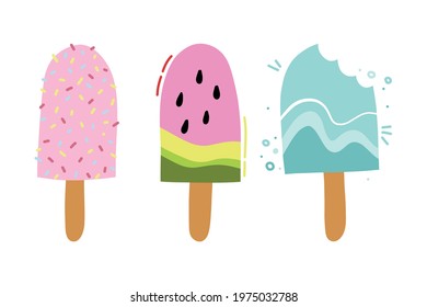  ice cream icons in flat style.