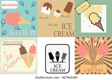 ice cream, icons with the image of ice cream.