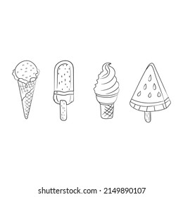 Ice cream icons, isolate on a white background.
