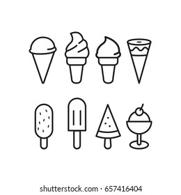 Ice cream icons, isolate on a white background.