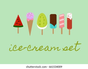 Ice cream icons. Ice cream isolated vector illustration.