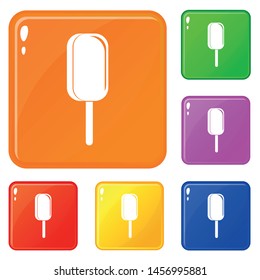 Ice cream icons set collection vector 6 color isolated on white background