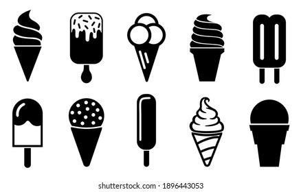 Ice cream icons set, ice cream collection – stock vector