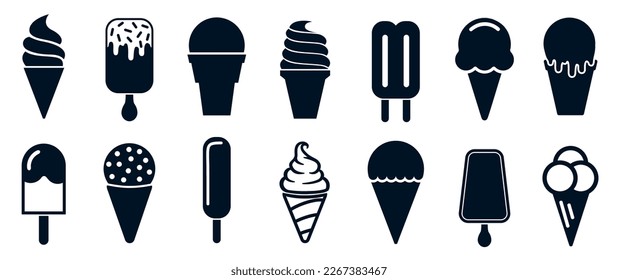 Iconos de helados, colección de helados - vector