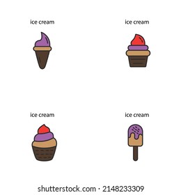 ice cream icons set color . ice cream pack symbol vector elements for infographic web