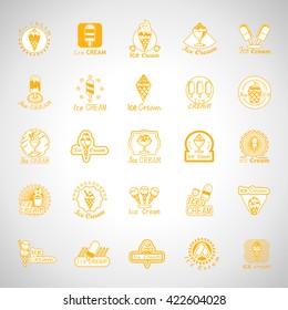 Ice Cream Icons Set - Isolated On Gray Background - Vector Illustration, Graphic Design. For Web, Website, App  