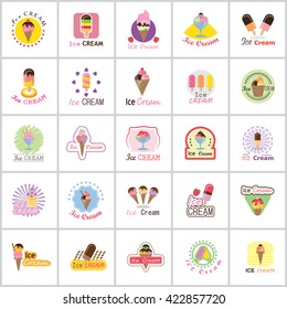 Ice Cream Icons Set - Isolated On White Background - Vector Illustration, Graphic Design. For Web, Website, App