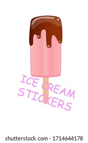 Ice cream icons set on a white background. Cartoon design, realistic
