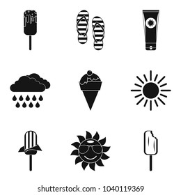 Ice cream icons set. Simple set of 9 ice cream vector icons for web isolated on white background