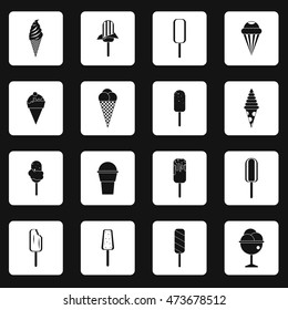Ice cream icons set in simple style. Varied ice cream set collection vector illustration