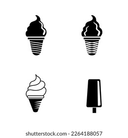 Ice cream icons set. vector ice cream illustration on white background..eps