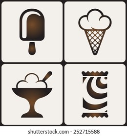 Ice cream icons set vector
