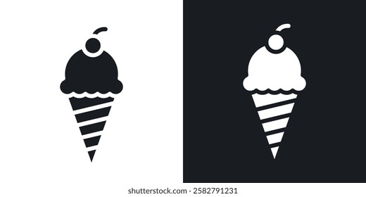 Ice cream icons set vectors black and colored style