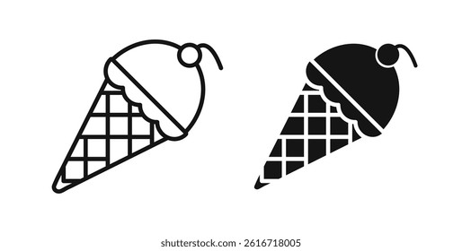Ice cream icons set for website design