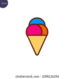 Ice cream icons. Summer dessert, tasty food