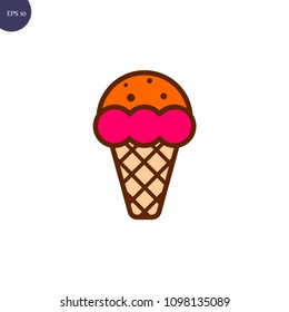 Ice cream icons. Summer dessert, tasty food