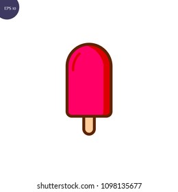 Ice cream icons. Summer dessert, tasty food