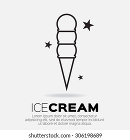 Ice Cream Icons. Sweetness mono vector symbols.