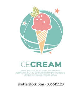 Ice Cream Icons. Sweetness vector symbols.