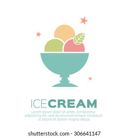 Ice Cream Icons. Sweetness vector symbols.