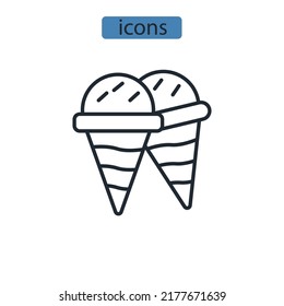 Ice cream icons  symbol vector elements for infographic web