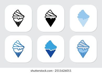  ice cream icons with various design styles