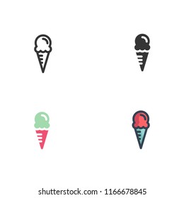 ice cream icons vector with four different styles