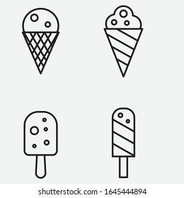 Ice Cream Icons. Vector graphics for shops, cafes, or restaurants etc.
