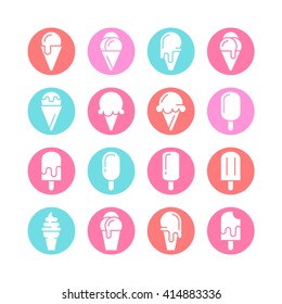 Ice cream icons. Vector set of simple icons. EPS 8.