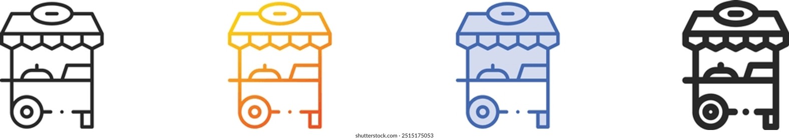 ícone de sorvete.Fino Linear, Gradiente, Traço Azul e Design de Estilo arrojado Isolado no Fundo Branco