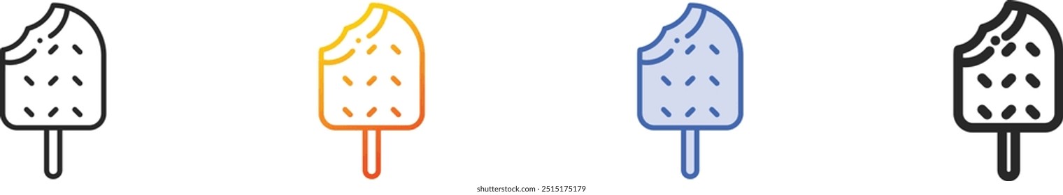 ice cream icon.Thin Linear, Gradient, Blue Stroke and bold Style Design Isolated On White Background