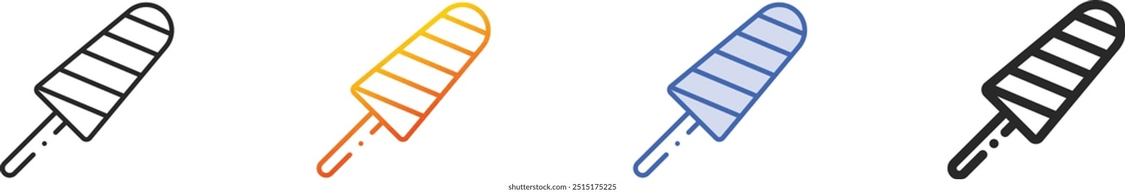 ice cream icon.Thin Linear, Gradient, Blue Stroke and bold Style Design Isolated On White Background