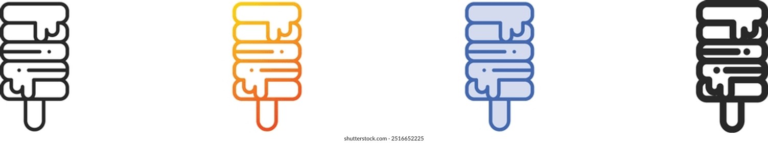 ice cream icon.Thin Linear, Gradient, Blue Stroke and bold Style Design Isolated On White Background