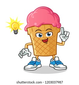 ice cream idea mascot vector cartoon illustration