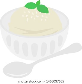
Ice cream illustration. After-meal dessert.