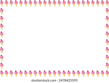 ice cream, illustration, for backgrounds and textures, frame, with ice cream theme