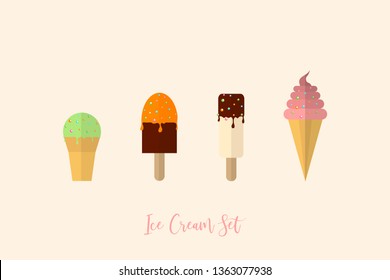 Ice cream. illustration cartoon or flat design. Ice cream symbol. Vector illustration