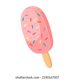 Ice cream illustration. Confectionery and sweet shop. Sweets and cakes flat icon