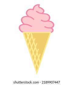 Ice cream illustration. Cute colorful ice cream cartoon illustration