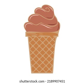 Ice cream illustration. Cute colorful ice cream cartoon illustration