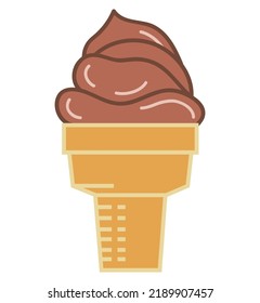 Ice cream illustration. Cute colorful ice cream cartoon illustration