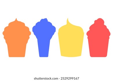 Ice cream illustration design set