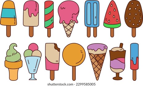 Ice Cream Illustration Element Set