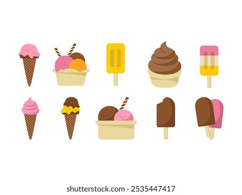 Ice Cream Illustration Element Set