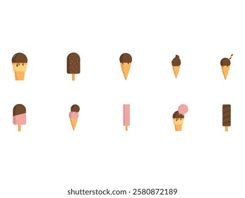 Ice Cream Illustration Element Set