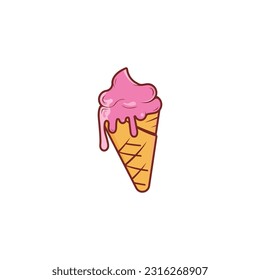 Diseño plano de Ice Cream Illustration con concepto de vectores simple.