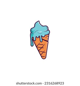 Diseño plano de Ice Cream Illustration con concepto de vectores simple.