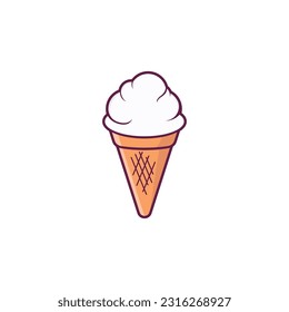 Ice Cream Illustration Flat Design with Simple Vector Concept.