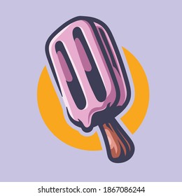 Ice cream illustration with graffity style. file vector editable